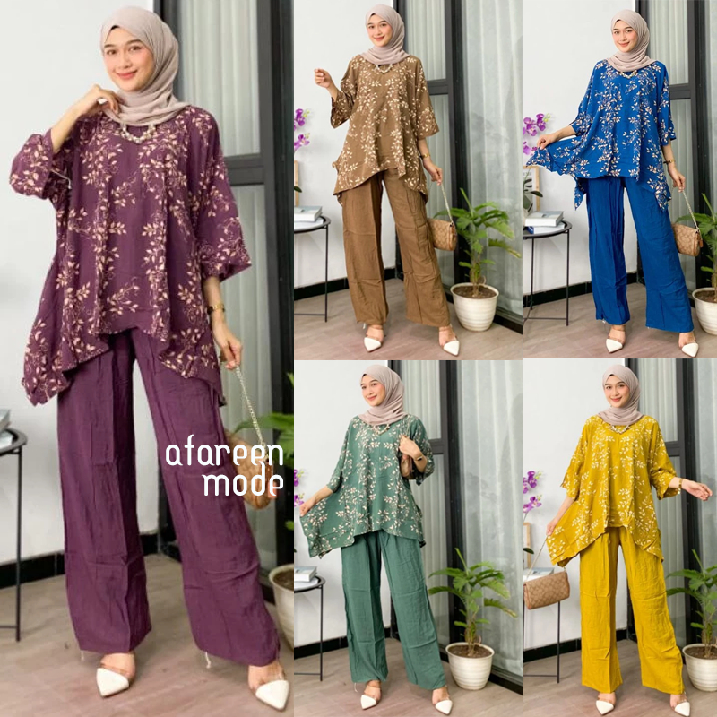 Jumbo Set Waka Nagoya Setelan Kekinian Set Betwing Katun Rayon Set Wanita Busui By Afareen Delabel