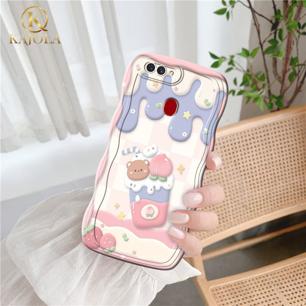 Case Gelombang Oppo A5S / A12 / A11K / A7 / F9 Motif Aesthetic Bahan Softcase silicon Lentur - Skin 