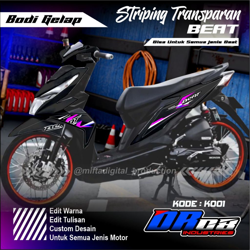 Striping Transparan Beat Street Full Body - Beat FI - Beat Esp - Beat Street Esp - Striping Sticker 