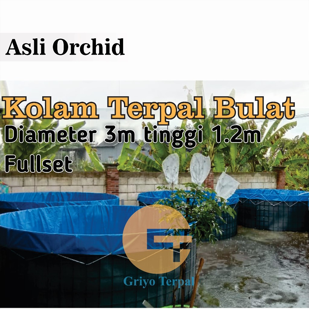 Orchid Kolam terpal ikan Diameter 3 tinggi 1,2 Fullset Kolam ikan Kolam terpal