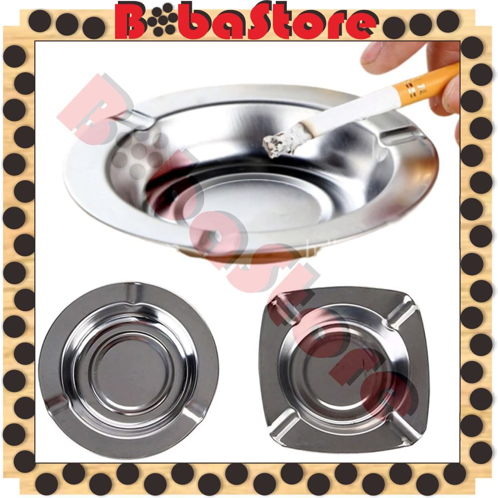 ⭐Bobastore⭐ ASBAK PETAK ASB-01 UK 12CM STAINLESS ASBAK ROKOK MURAH TEMPAT PUTUNG ROKOK ASBAK BULAT &