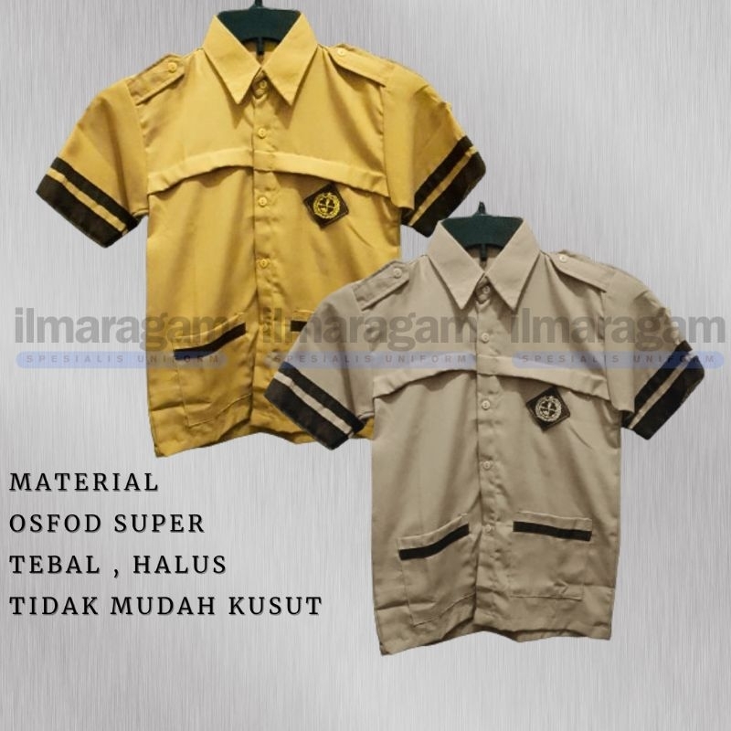 Baju Seragam sekolah Pramuka Siaga Kemeja siaga Lengan pendek SD untuk putra putri ukuran Besar Jumb