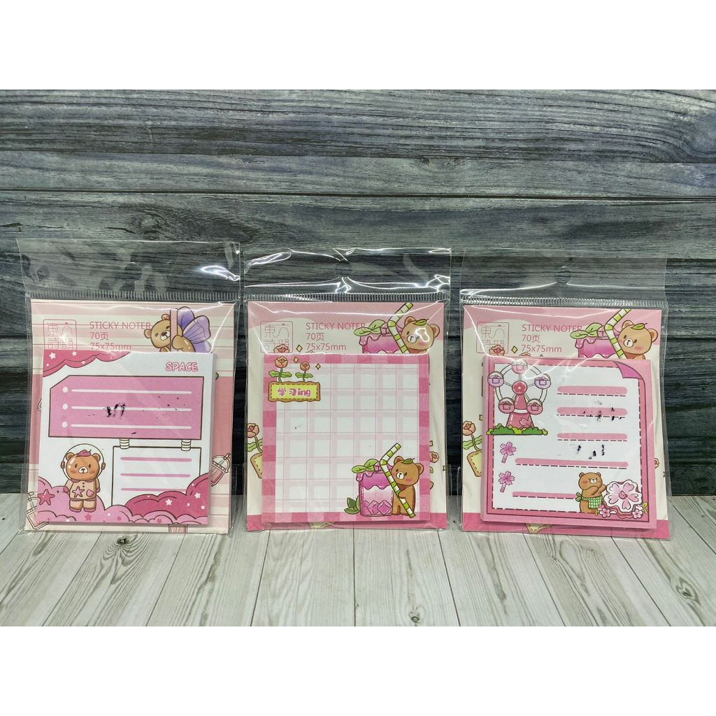 

MEMO STICKY NOTER KERTAS TEMPEL Fancy Karakter Animal Bear / Stickie Note Buku