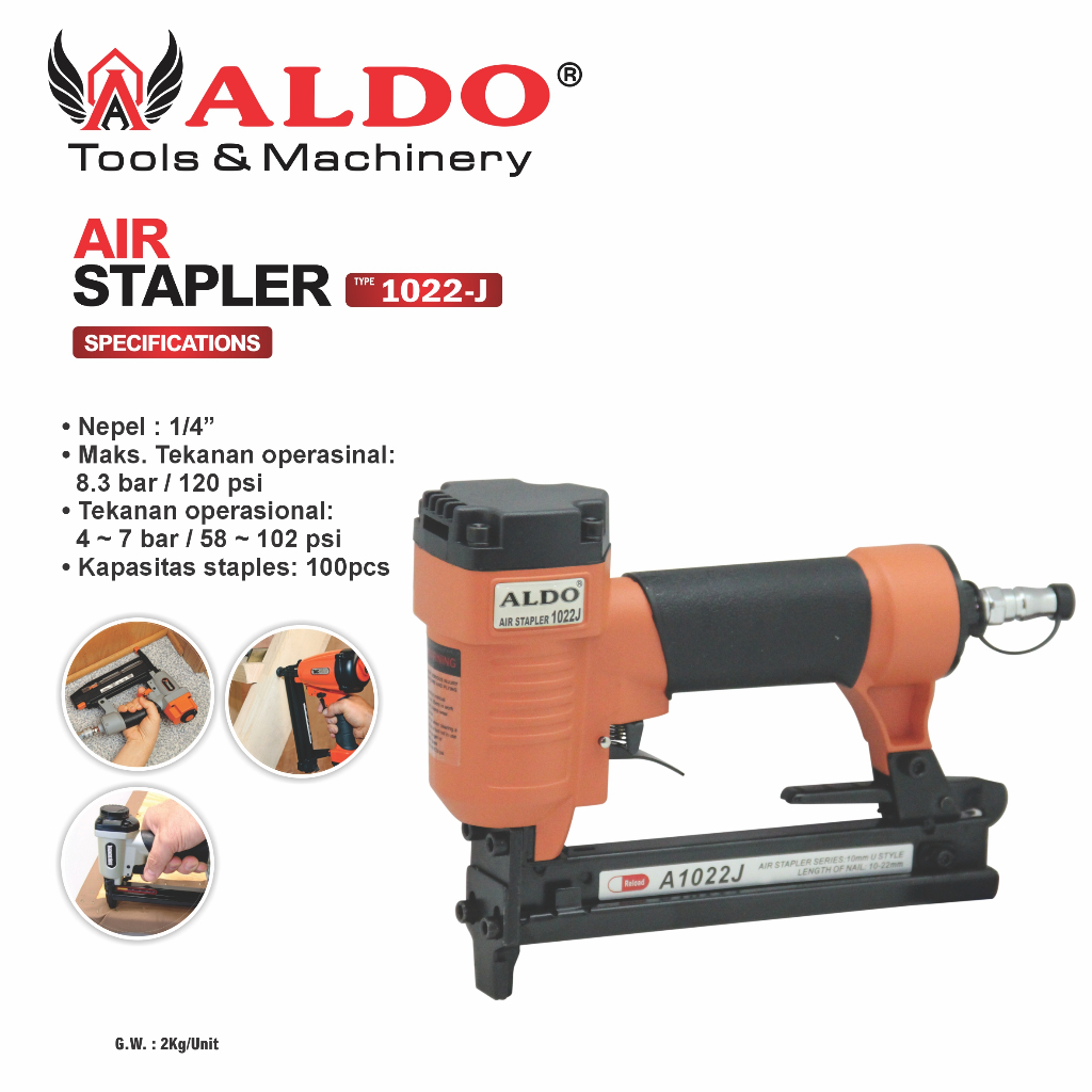 

AIR STAPLER 1022 J / ALAT TEMBAK STAPLES / MESIN TEMBAK STAPLES MERK ALDO