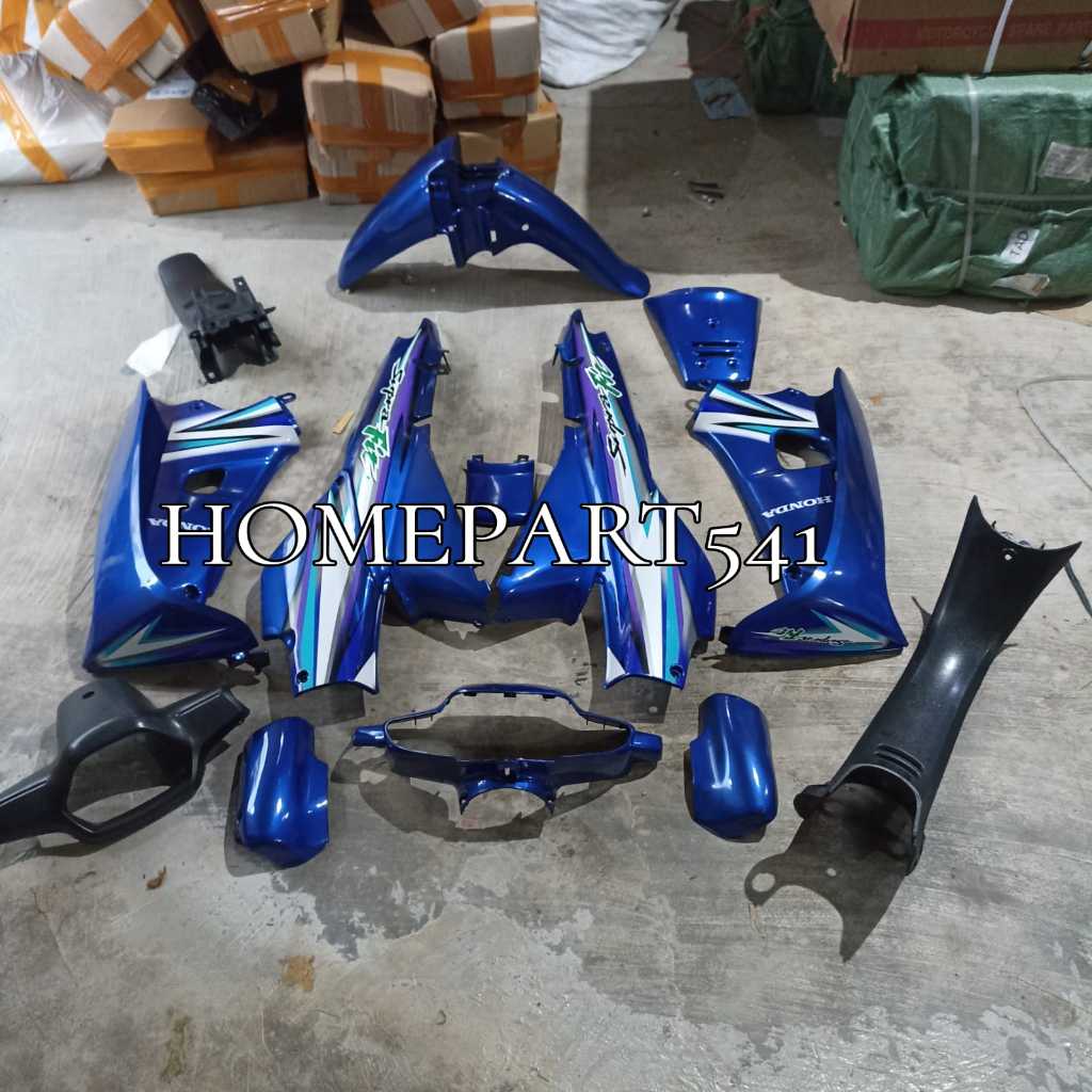 FULL SET BODY HALUS BODY KASAR SUPRA X LAMA SUPRA FIT LAMA SET STRIPING WARNA BIRU
