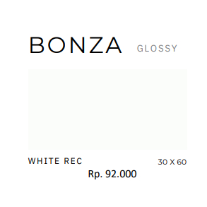 Grosir Keramik Platinum Bonza 30x60 Putih Glosy Grade A Untuk Lantai dan Dinding