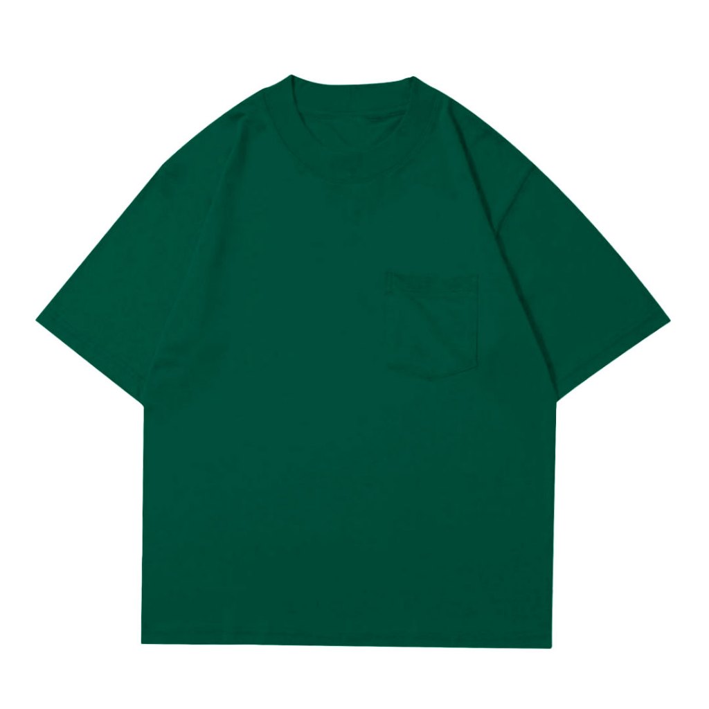 T-Shirt Oversize Pocket Kaos Polos 16s Heavyweight - Gucci Green