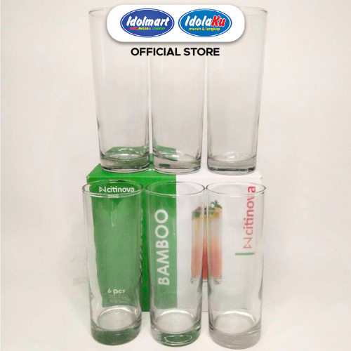 IDOLMART Citinova Gelas Bamboo Isi 6 Pcs Gelas Set Isi 6 Kaca - Bekasi