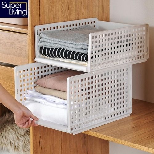 Rak Laci Lipat Plastik Pakaian Susun Dalam Lemari Storage Box