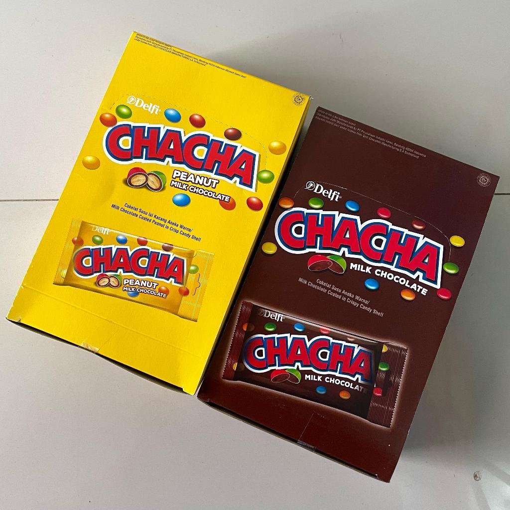 

CHA CHA MILK CHOC PEANUT 20 GRAM 1 BOX ISI 20 | COKLAT KACANG CHACHA