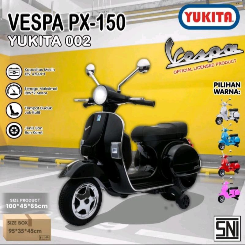 Motor Aki Vespa Classic Ban karet jok kulit Yukita PX 150