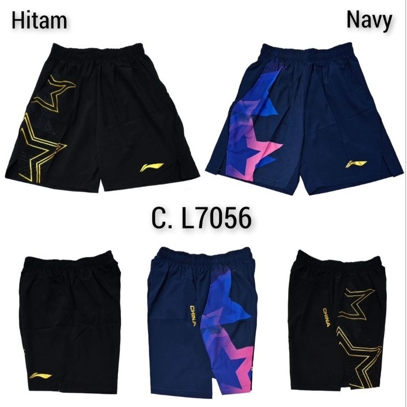 Celana Badminton L7056 Hitam Navy Grade Ori Import Celana Lining bulutangkis import Celana Bulutangk