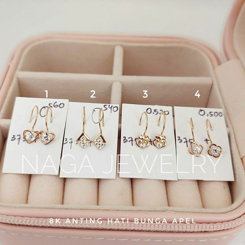 ANTING DAISY VANCY HATI BUNGA APEL EMAS KADAR 375