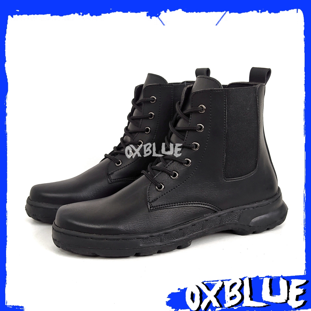 Oxblue Loops - Sepatu Boots Pria Resleting Kulit