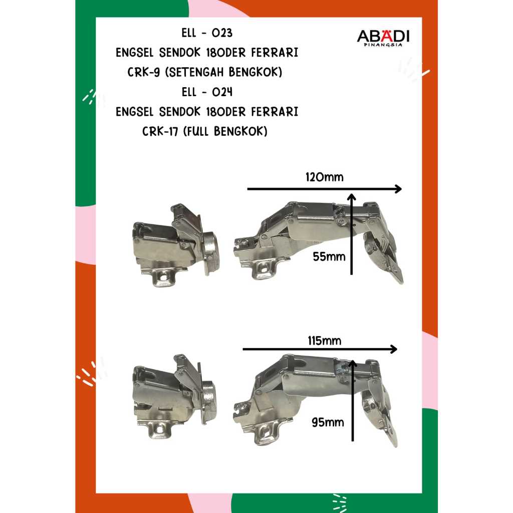 Engsel 180 derajat ferrari full bengkok