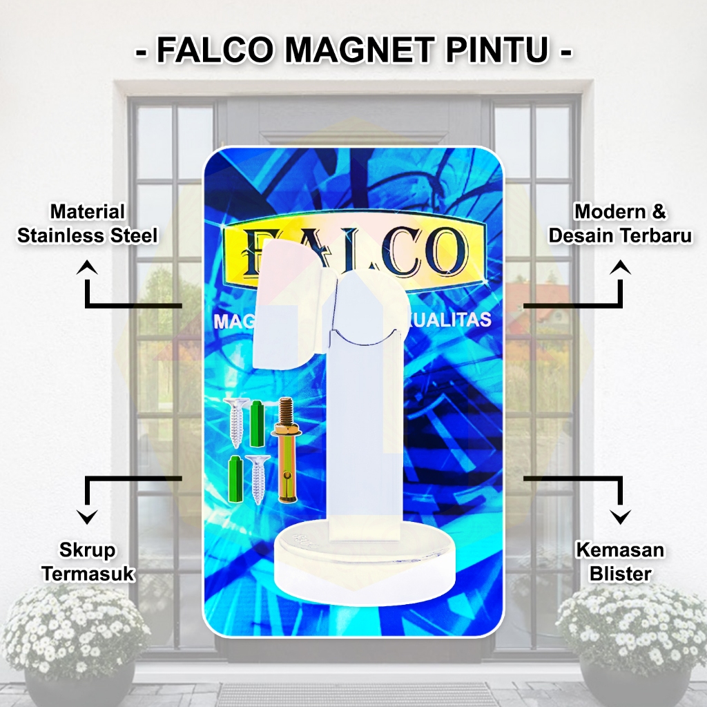 WMS-FALCO MAGNET PINTU STAINLESS STEEL - MAGNET PENAHAN PINTU MAGNET KUAT MAGNET MURAH BERKUALITAS