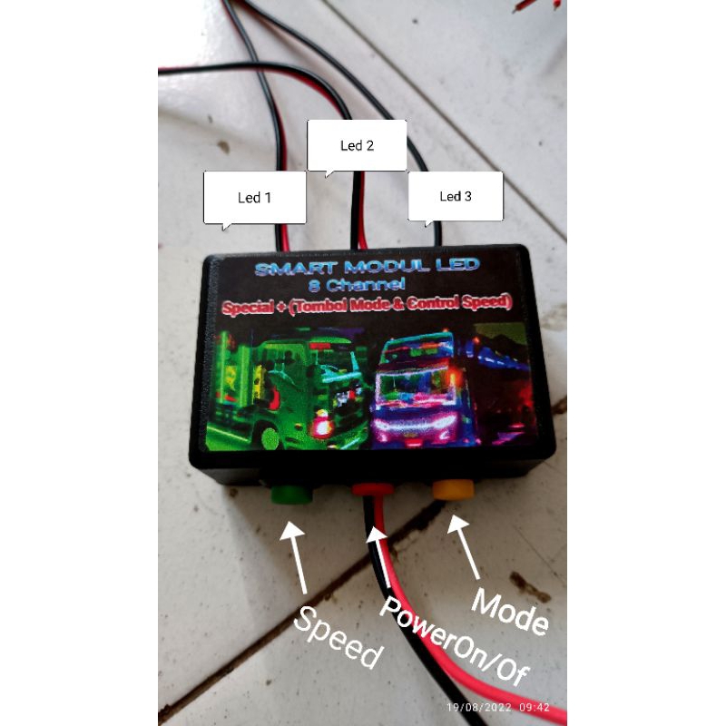 Modul STROBO 3Ch. Kolong Kanal Bak 12V - 24V