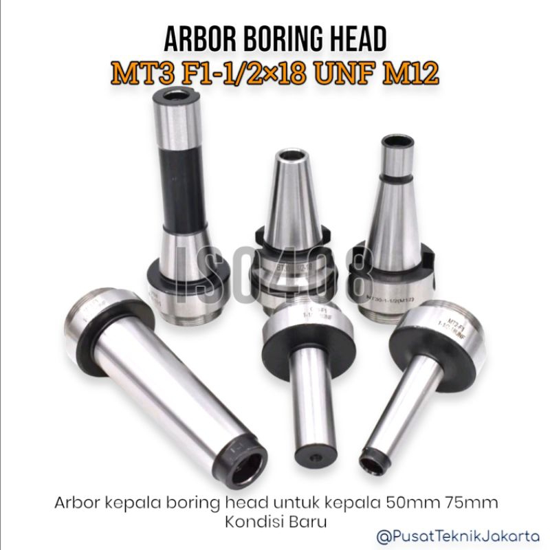 Arbor boring head MT3 F1 - 12 arbor kepala boring head untuk kepala 50mm 75mm