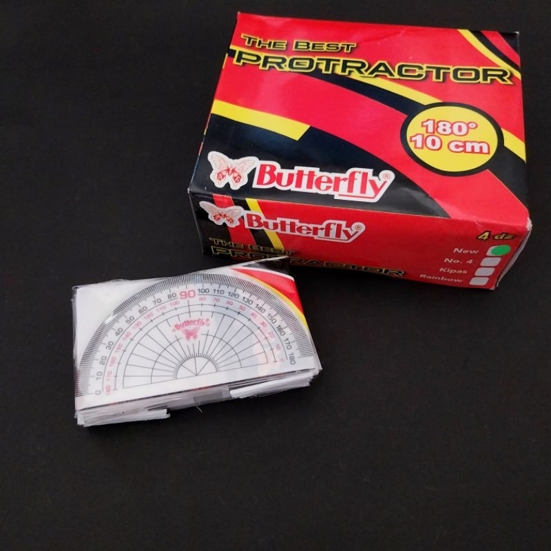 

(1 lusin) Penggaris Busur Butterfly 10 cm