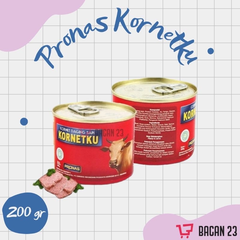 

Pronas Kornetku Daging Sapi 200gr / Daging Kornet Sapi Kaleng / Bacan 23 - Bacan23