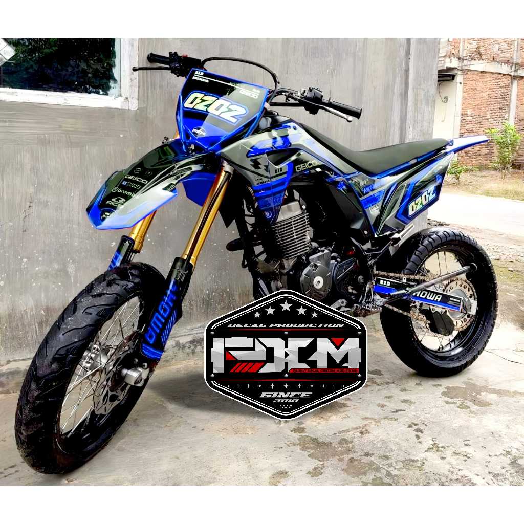 Decal Sticker CRF 150L Fullbody Biru Hitam keren