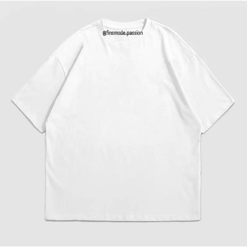 KAOS POLOS OVERSIZE PRIA WANITA COTTON COMBED 24S BASIC PUTIH