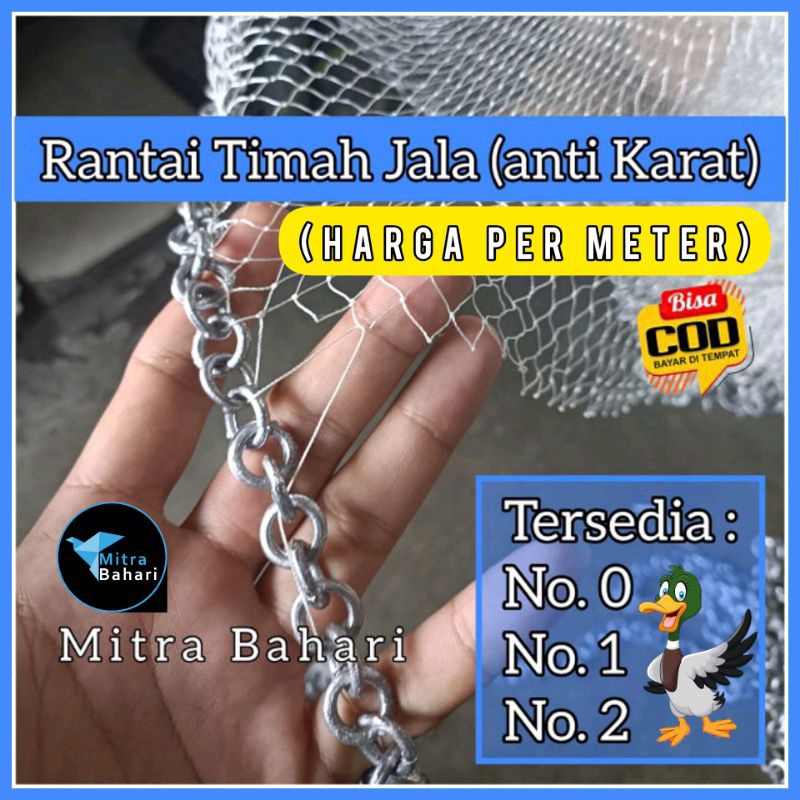 RANTAI TIMAH JALA (1 METER) / RANTAI JALA SUPER / RANTAI TIMAH / RANTAI PEMBERAT JALA IKAN / BATU TI