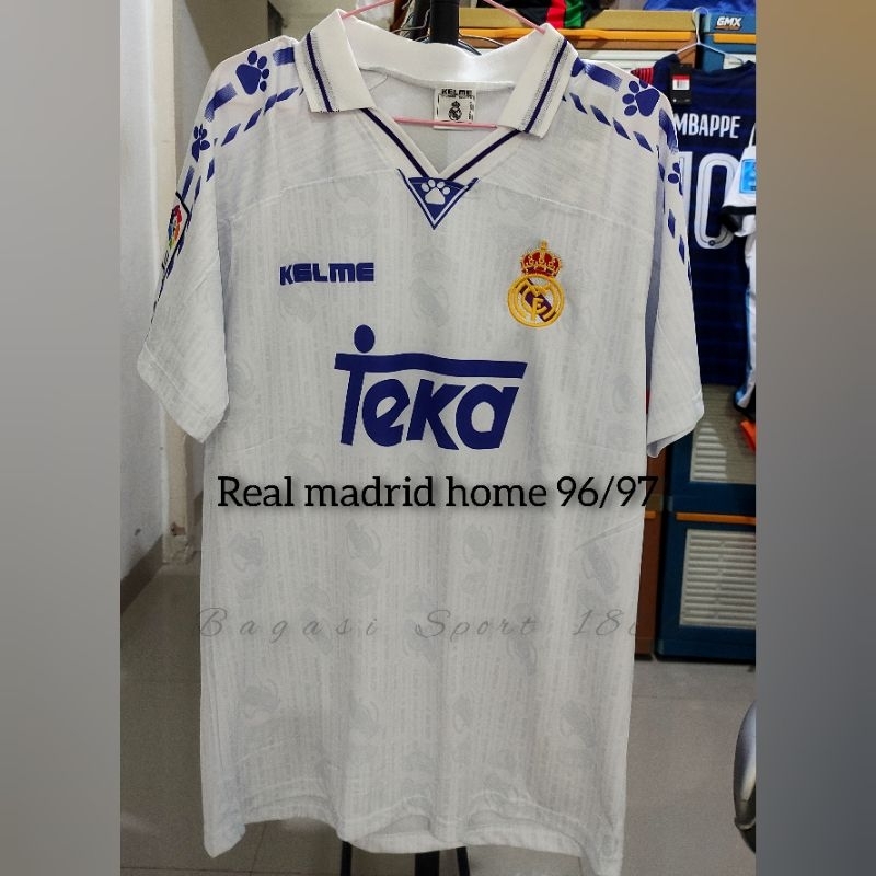 Jersey Baju Bola Real Madrid Retro Lama Lawas Home Kit Kandang Lokal Lokalan 1996 1997 TEKA 1996/97 