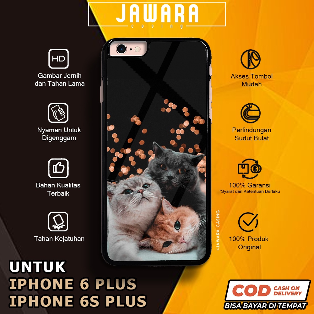 Case iPhone 6 Plus 6S Plus Casing iPhone 6 Plus 6S Plus [MEOW] Premium Glossy Case Hp iPhone Jawara 