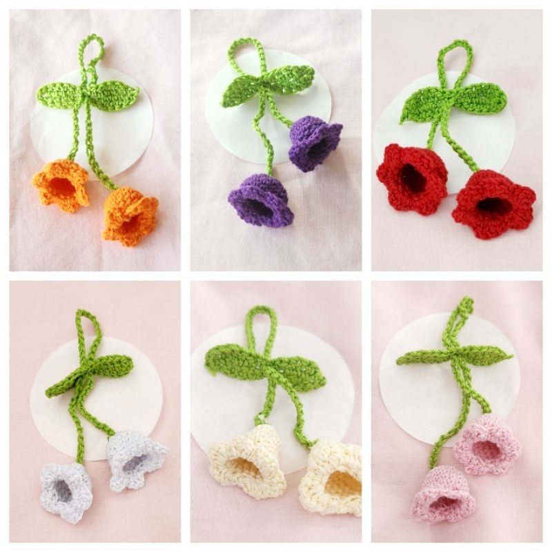 Flower crochet / Rajutan bunga / Gantungan Mobil / Gantungan HP / Gift Box