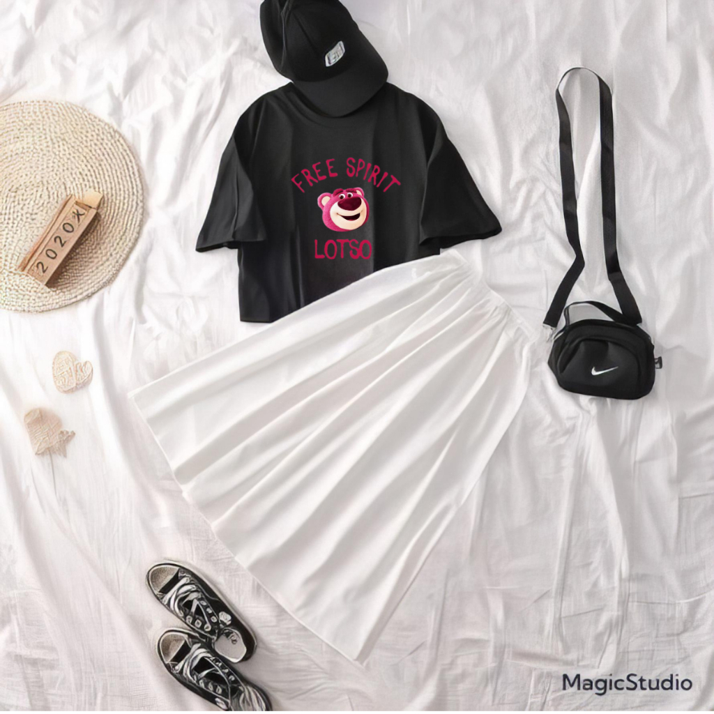 JBF Baju Setelan Wanita Remaja Bahan Babyterry Qood Quality 1 Set Baju Crop Dan Rok FDree Spirit Lot