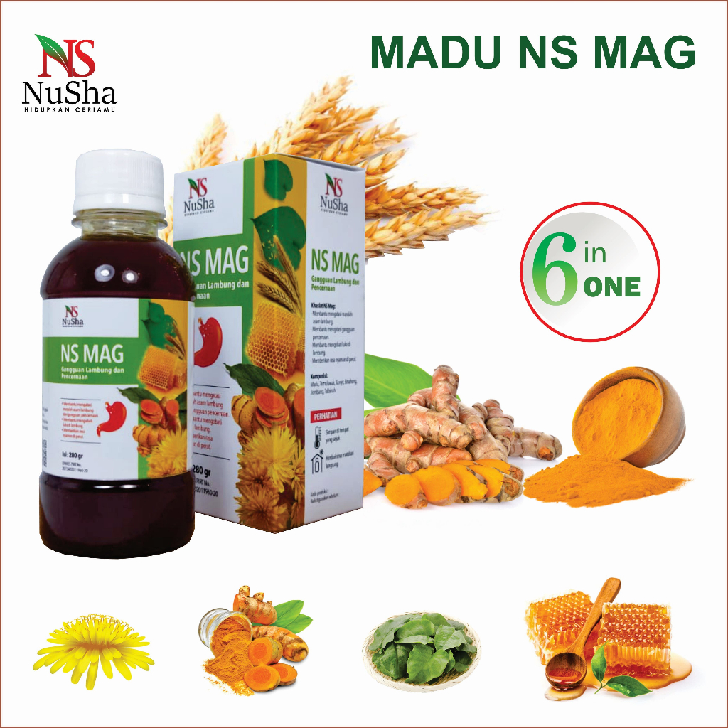 Obat Herbal Asam Lambung NS MAG Madu NS MAG ( NUSHA ) Obat Asam Lambung, GERD, Mag atau Maag, Salura
