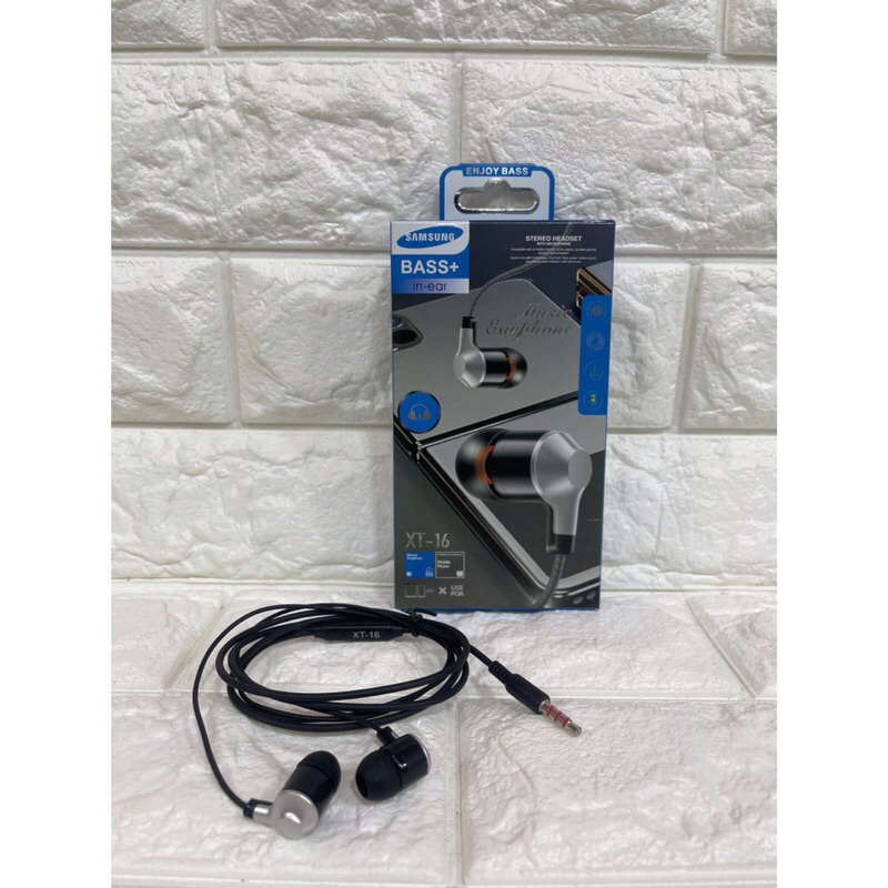 Headset Handsfree XT-16 + Mic 3.5MM Stereo Bass Bisa Buat Telepon
