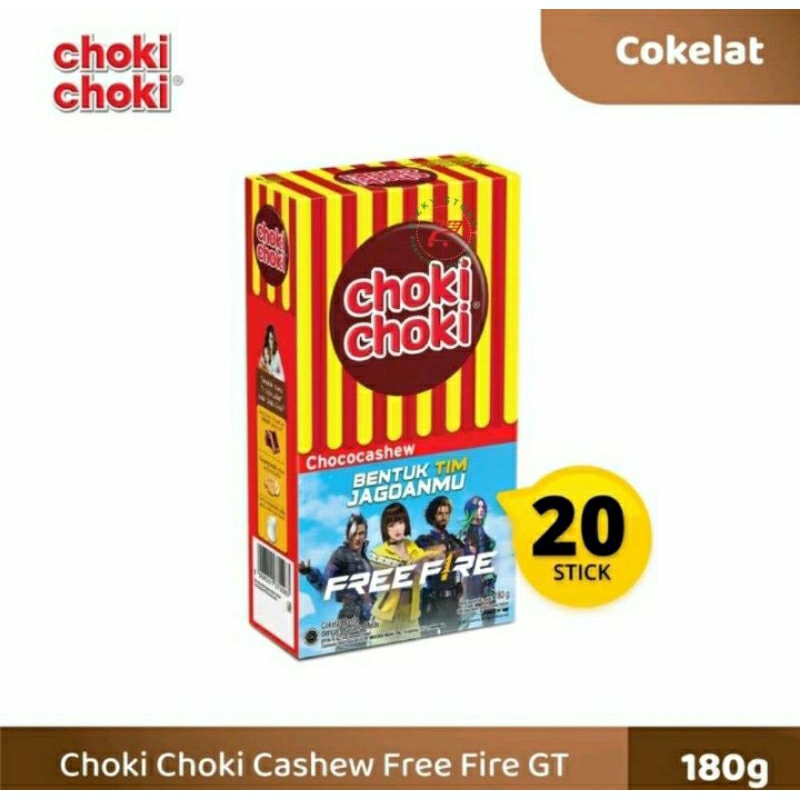 

CHOKI CHOKI COKELAT CASHEW FREE FIRE 1 BOX ISI 20 PCS