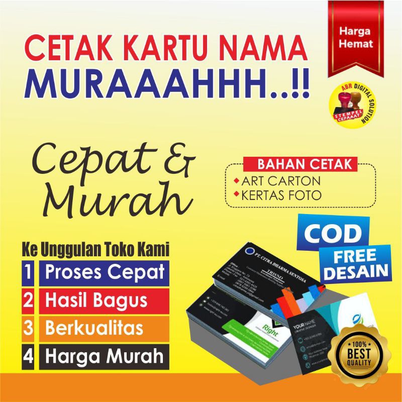 

KARTU NAMA 2 ARAH Isi 100Pcs!!!Free Desain+Kotak Kartu Nama
