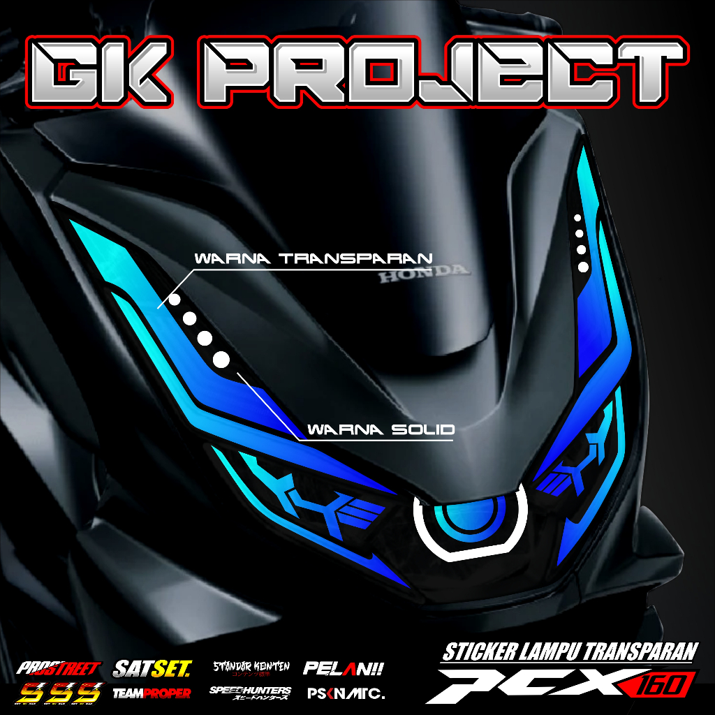 Stiker Lampu PCX 160 Old | Stiker Variasi Lampu Alis Motor Honda PCX 160 Old | Stiker Alis Pcx Rgb G