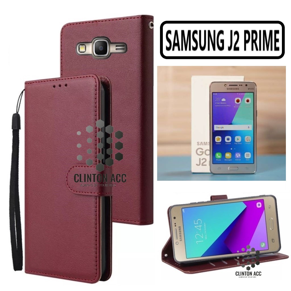 CASE HP SAMSUNG J2 PRIME FLIP WALLET LEATHER DOMPET KULIT SOFTCASE PREMIUM FLIP COVER SARUNG BUKA TU