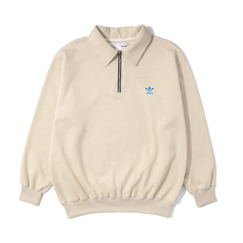 Halfzip Rugby Sweater Adidas Khaki Original High Quality