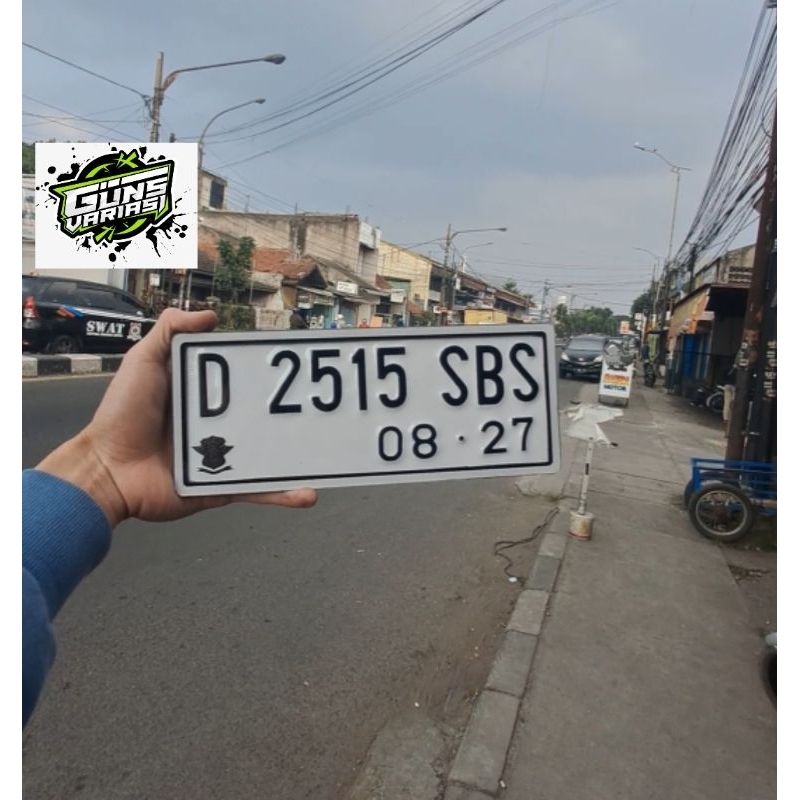 Plat nomor motor akrilik putih