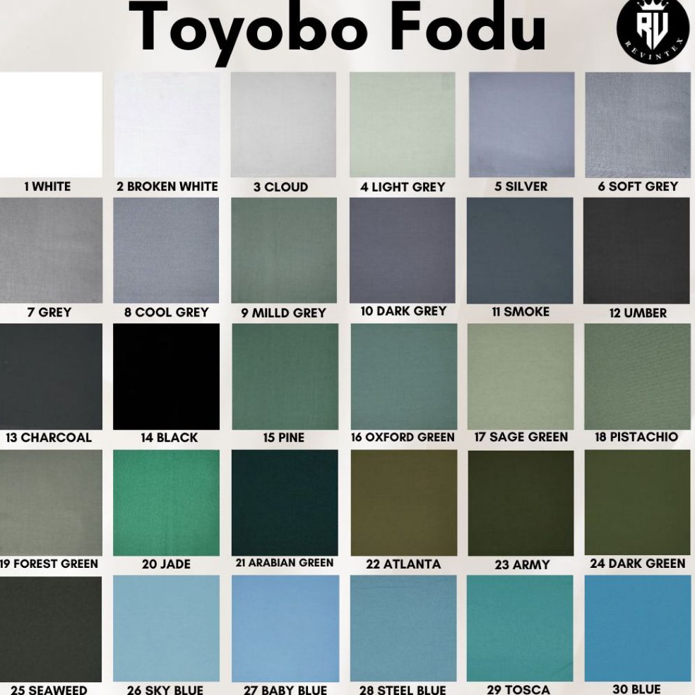 Terbaru idr8R2d Kain Toyobo Fodu IMPORT PREMIUM Grade A warna 13 REVINTEX BANDUNG  Katun Cotton Orig
