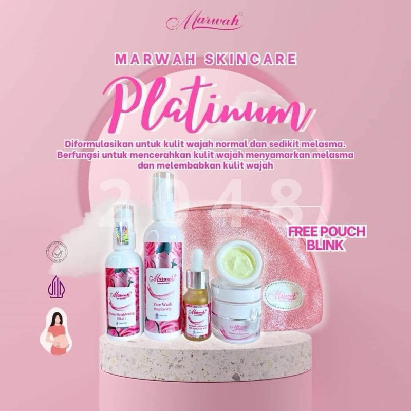 MARWAH SKINCARE PAKET PLATINUM ( PAKET FLEK DAN GLOWING ) FREE GIFT | BISA COD