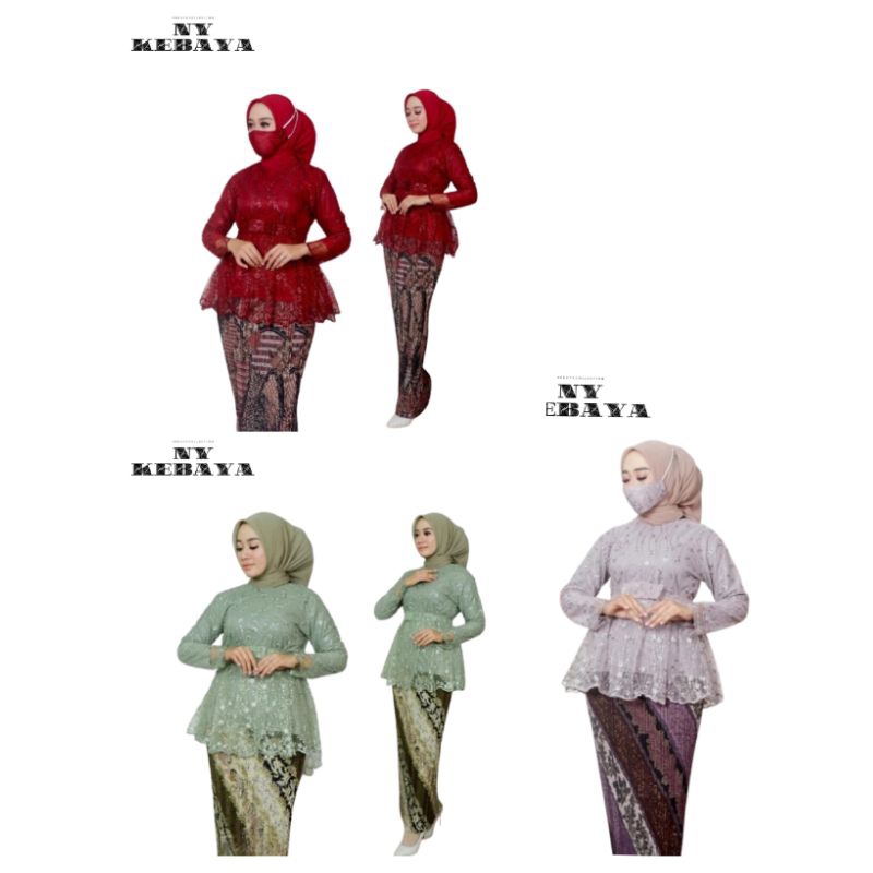 NY KEBAYA - Setelan kebaya Aurora brokat / set kebaya hijab cantik / setelan kebaya wisuda / kondang