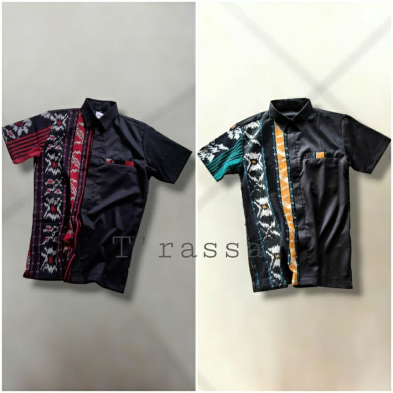 Kemeja Anak Tenun Baju Anak Tenun Pakaian Tenun T'rassa