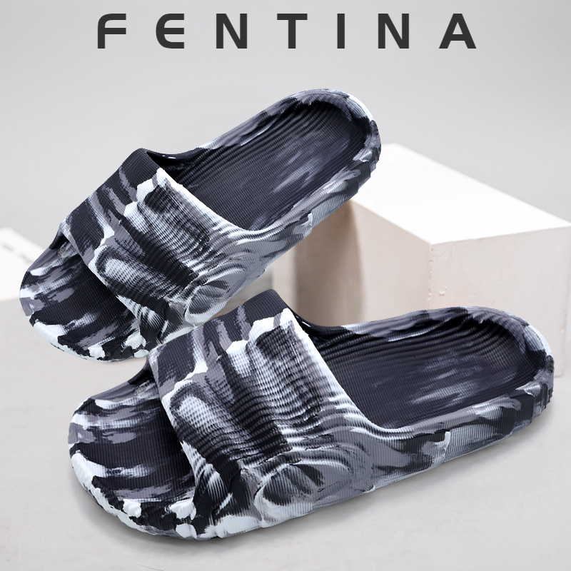 FENTINA Sandal Platform Slop Terbaru Pria Sandal Slip Pria Anti Licin Sandal Slide Pria Sendal Flat 