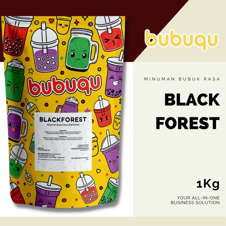 

Bubuqu Powder Drink Black Forest - Bubuk Minuman Kue Black Forest 1 Kg