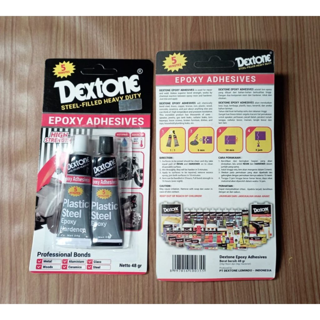 

LEM BESI EPOXY 5 MENIT DEXTONE Netto 48 Gram
