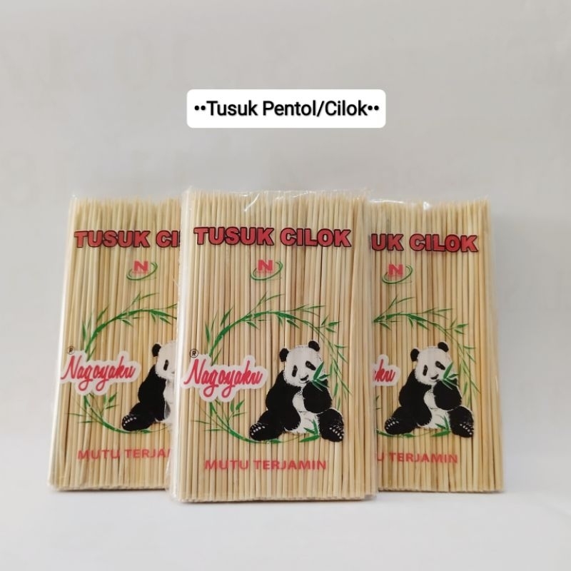 Tusuk Pentol bambu cap panda /tusuk lidi pendek /tusuk pentol pendek/Tusuk cilok