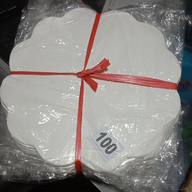 Kertas Bulat Kecil Putih Bunga isi 100 lembar