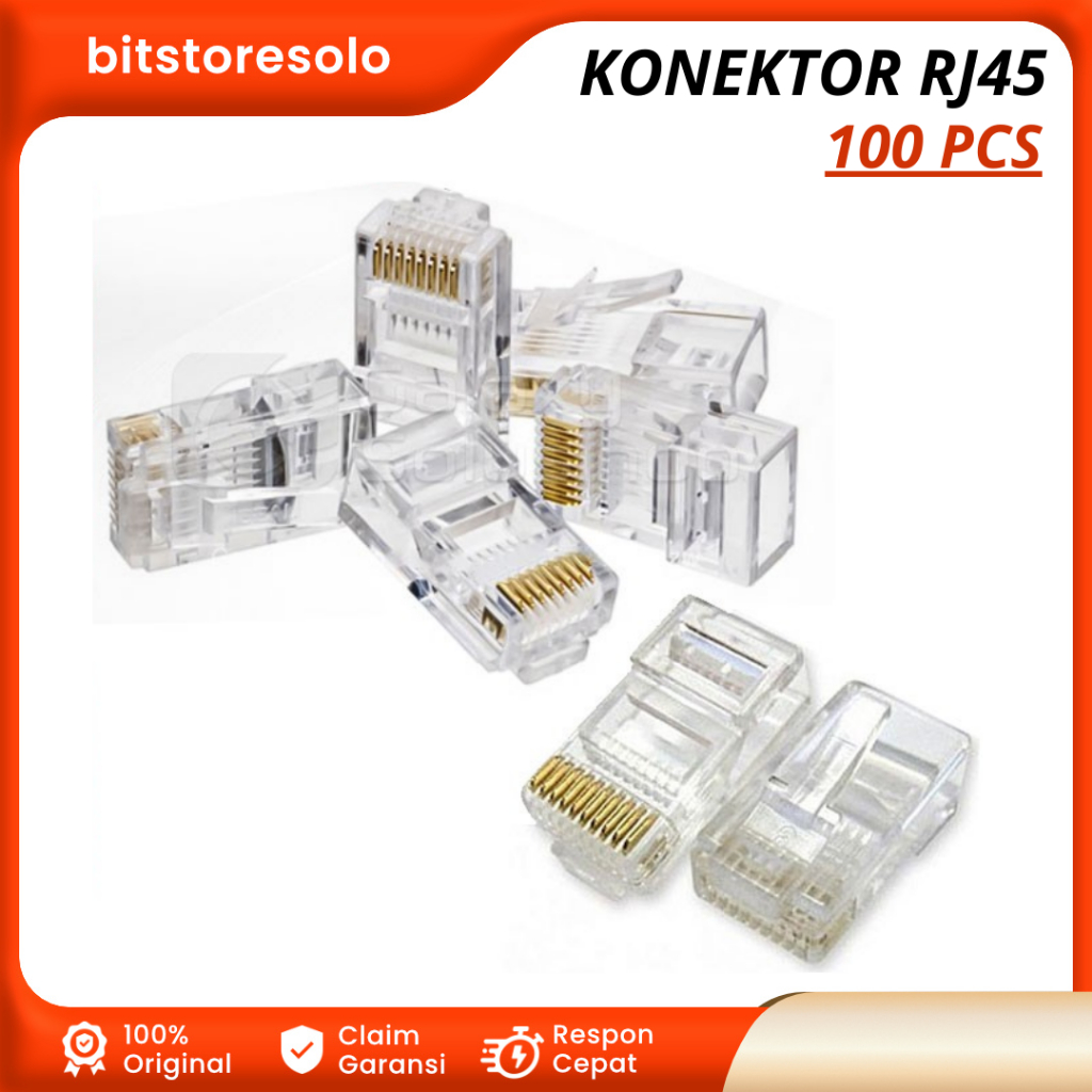 Konektor LAN RJ45 Connector RJ45 Isi 100pcs