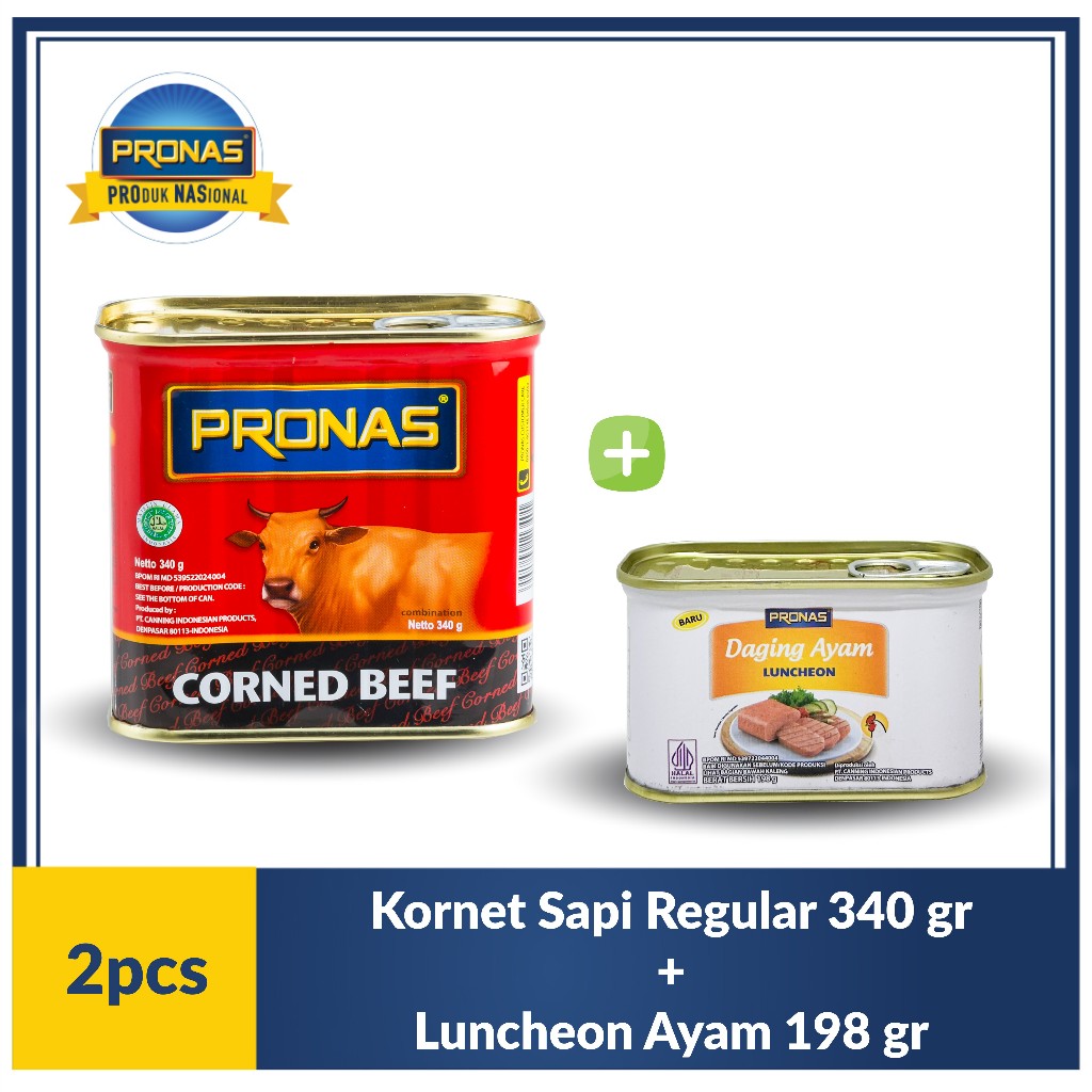 

Pronas Kornet Sapi 340 g dan Luncheon Ayam 198 g bundling 2 pcs